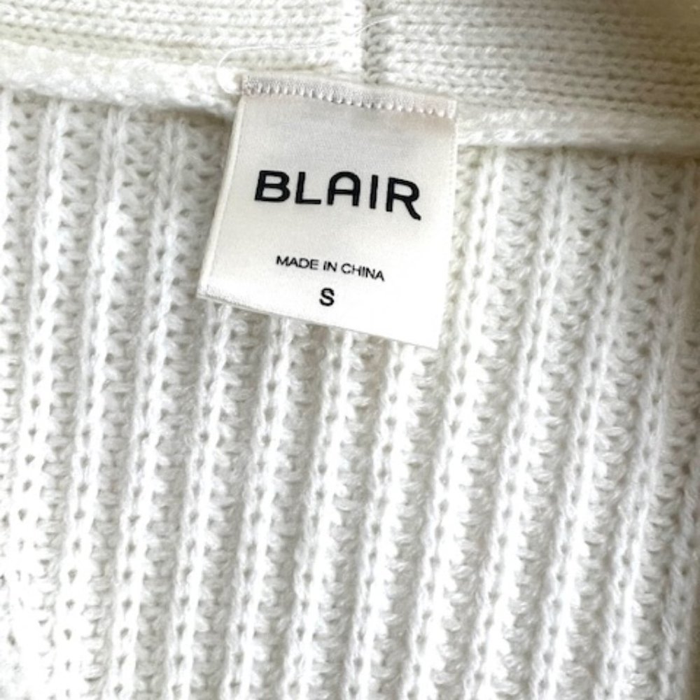 White Tunic Length Shawl Collar Cardigan from Blair - Picture 10 of 11